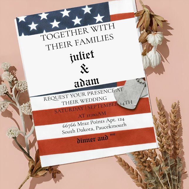 Bandera Invitación a la boda del ejército con unif (Subido por el creador)