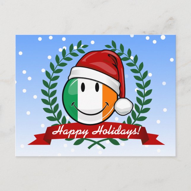 Bandera irlandesa sonriente estilo navidad (Anverso)