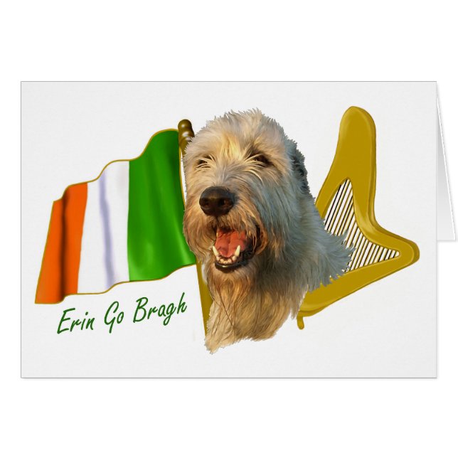Bandera irlandesa y arpa del Wolfhound irlandés (Anverso (Horizontal))