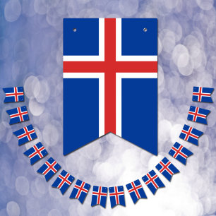 bandera islandesa y fiesta pancartas de Islandia /