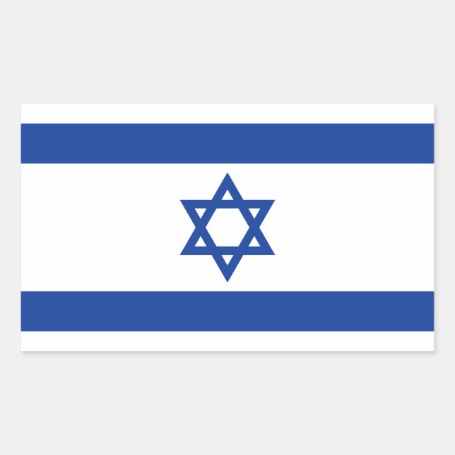 Bandera israelí del pegatina rectangular de Israel (Anverso)