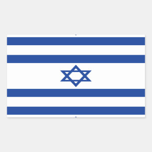 Bandera israelí del pegatina rectangular de Israel