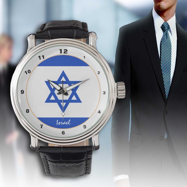 Bandera israelí y reloj de moda/diseño de moda isr (Subido por el creador)