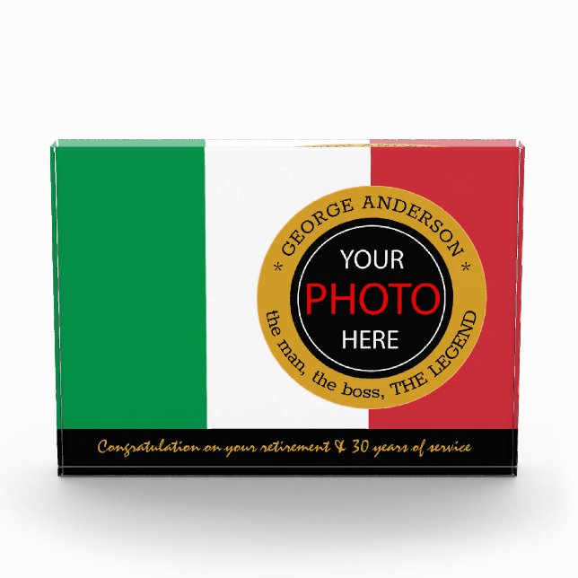 Bandera italiana Bloque fotográfico e Italia / pla (Anverso)
