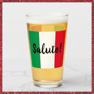 Bandera italiana con saludo