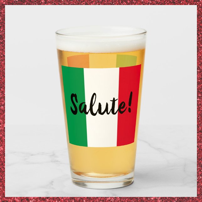 Bandera italiana con saludo (Bookmark my store! https://www.zazzle.com/store/capricepetit)