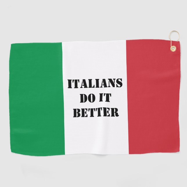 Bandera italiana de Italia personalizado toalla de (Horizontal)