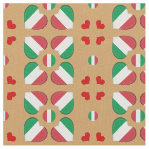 Bandera italiana e Italia Tela de moda cardíaca