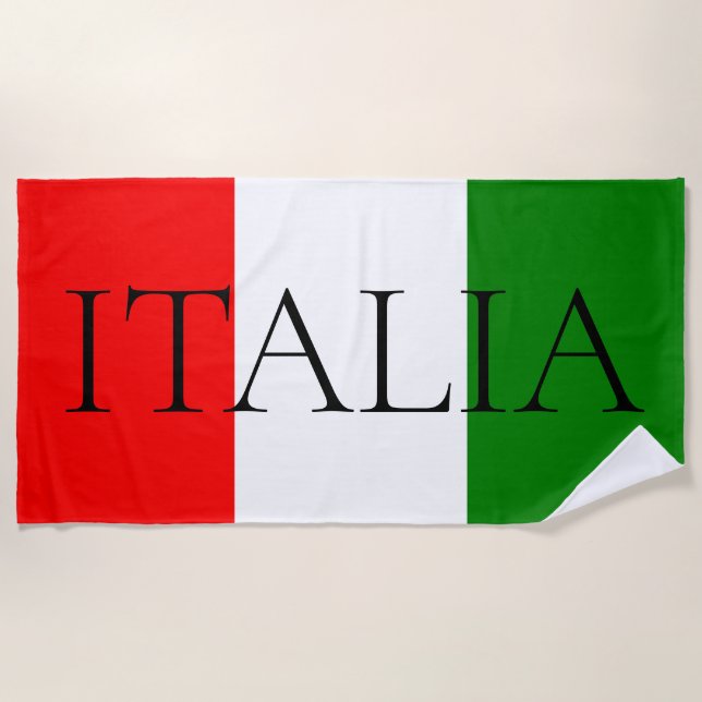 Bandera italiana Toalla de playa grande de ITALIA (Anverso)