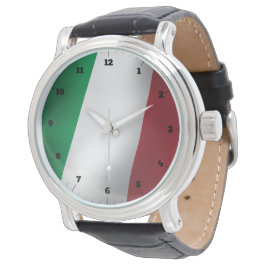 BANDERA ITALIANA VERDE BLANCO RELOJ ROJO