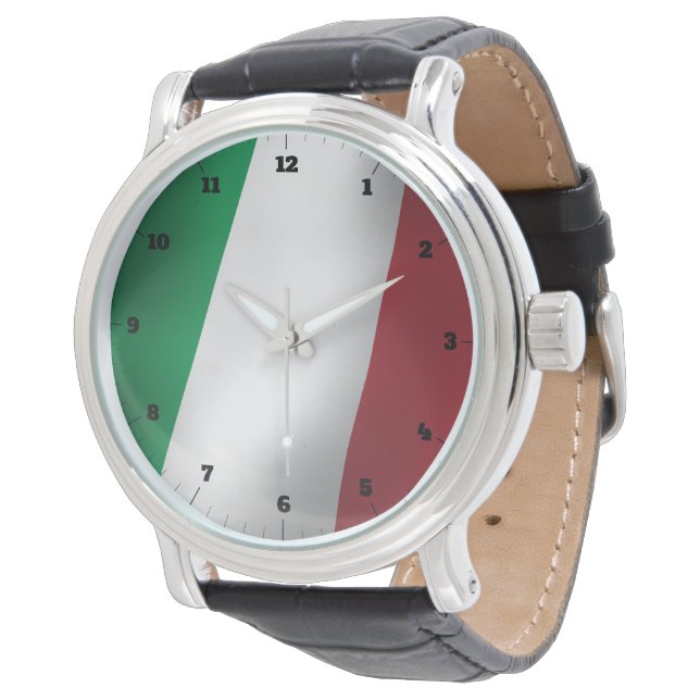 BANDERA ITALIANA VERDE BLANCO RELOJ ROJO (Angular)