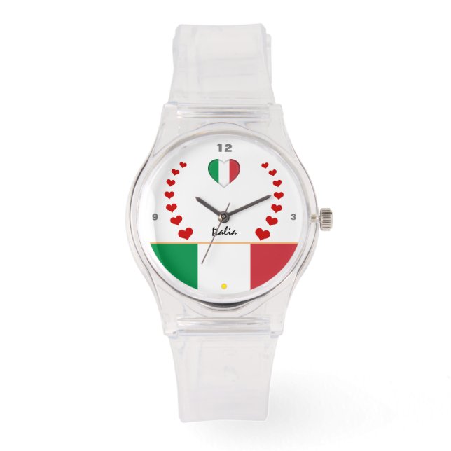 Bandera italiana Watch, Italia, reloj de moda / It (Anverso)