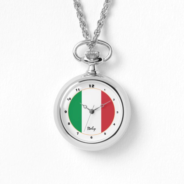 Bandera italiana y reloj de moda/diseño italiano d (Anverso)