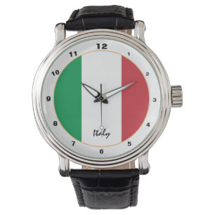 Bandera italiana y reloj de moda/diseño italiano d
