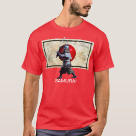 Bandera japonesa y camiseta de arte de Samurai