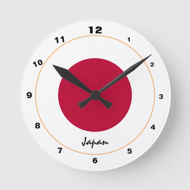 Bandera japonesa y reloj japonés de moda y diseño (Anverso)
