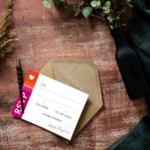 Bandera lesbiana romántica Stripes Wedding RSVP