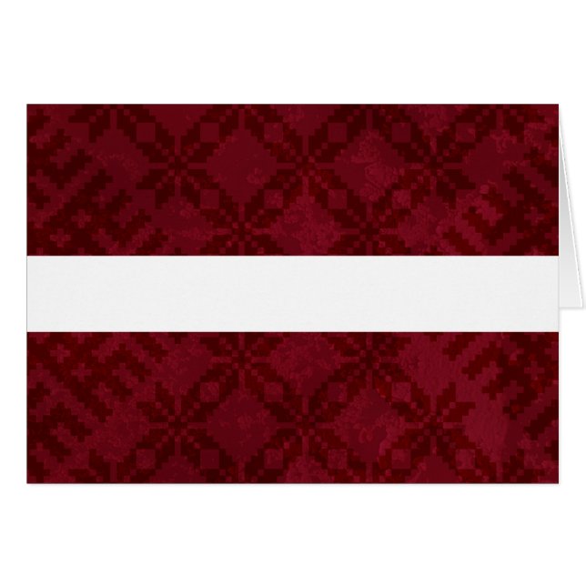 Bandera letona con patrón Auseklis (Anverso (Horizontal))