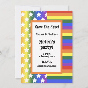 Bandera LGBT USA Guardar la tarjeta de fecha