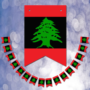 Bandera libanesa invierte negro, cartel de fiesta 