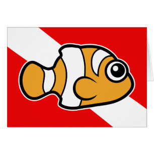 Bandera linda de la zambullida de Clownfish del