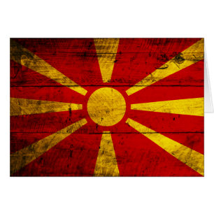 Bandera Macedonia de madera vieja