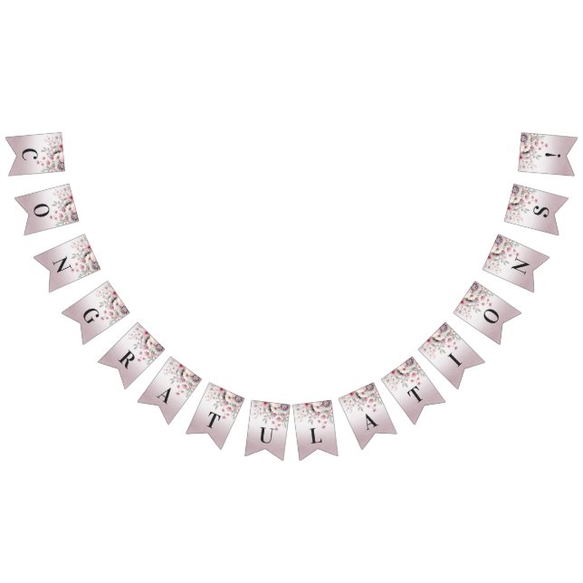 Bandera moderna de conglomerado floral blanca rosa (Todo)