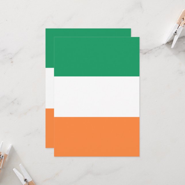 Bandera nacional de Irlanda, norma irlandesa, cart (Anverso/Reverso In Situ)