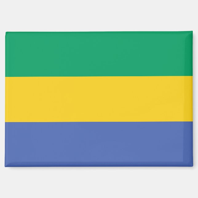 Bandera nacional del imán del Rectángulo de Gabón (Anverso)