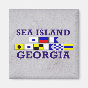 Bandera náutica de la isla del mar - imán de San