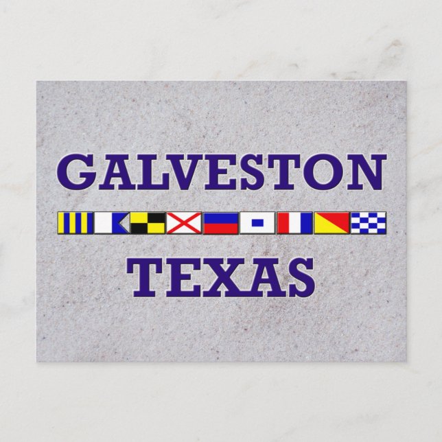 Bandera Náutica Galveston - Postal de arena (Anverso)