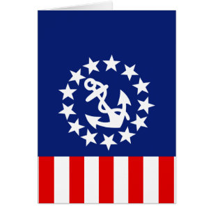 Bandera náutica norteamericana en el puerto deport
