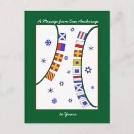 Bandera Náutica Tarjeta navideña Feliz