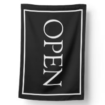 Bandera Negra de Señal de Abierto Diseño Minimalis
