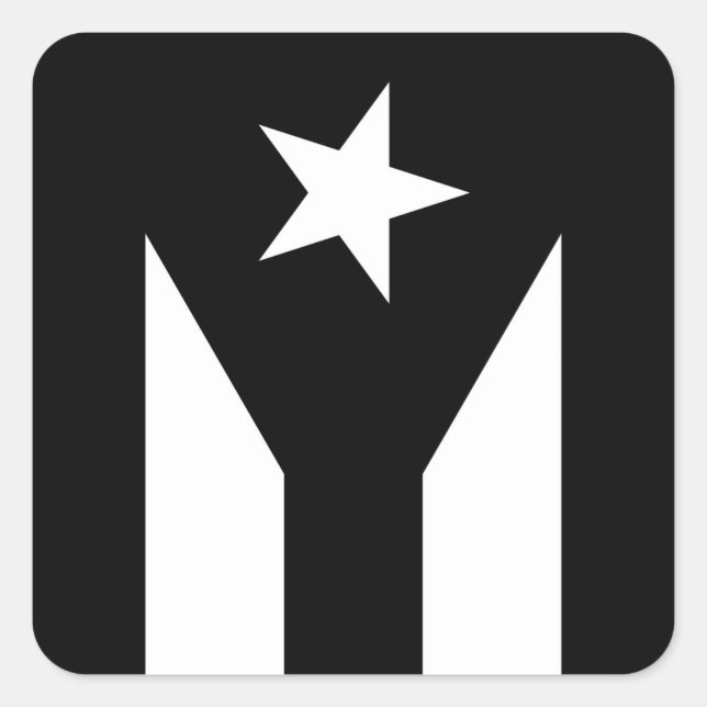 Bandera negra del Pegatina de la Plaza de Puerto R (Anverso)