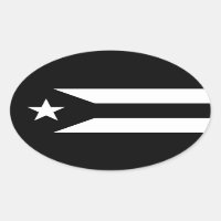 Bandera negra del Pegatina Oval de Puerto Rico