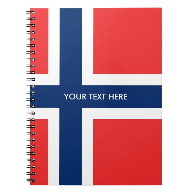Bandera noruega del cuaderno espiral de encargo de (Frente)