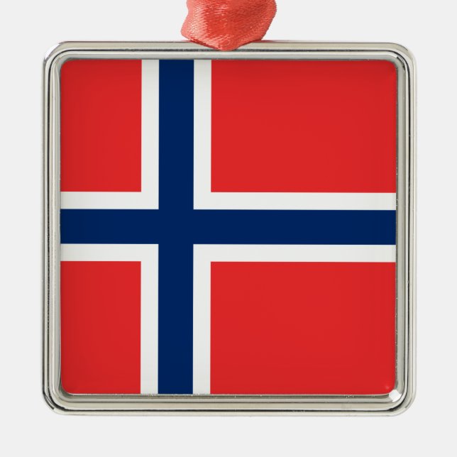 Bandera noruega (Noruega) Ornamento cerámico (Frente)
