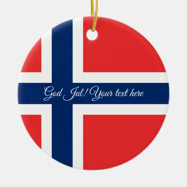Bandera noruega Ornamento del árbol de Navidad de  (Frente)