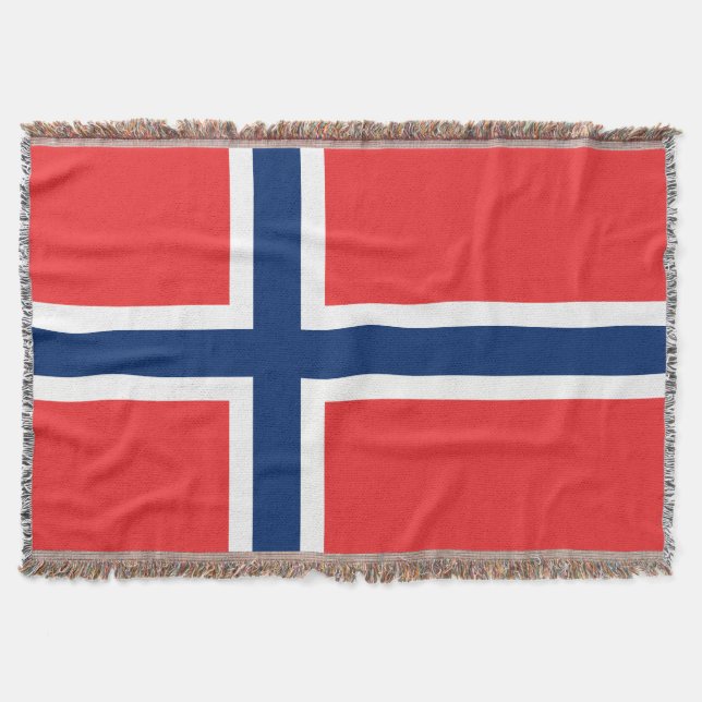 Bandera noruega tejida con manta de tiro | Orgullo (Anverso)