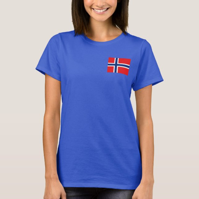 Bandera noruega y mapa de camiseta dk (Anverso)