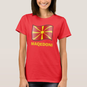 Bandera ondeando la camiseta de Macedonia Maqedoni