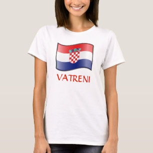 Bandera ondeando la camiseta de Vatreni de Croacia