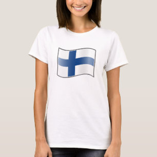 Bandera onduladora de una camiseta de Finlandia