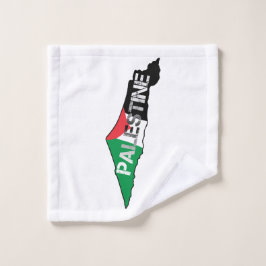 Bandera Palestina Libre en el mapa de Palestina