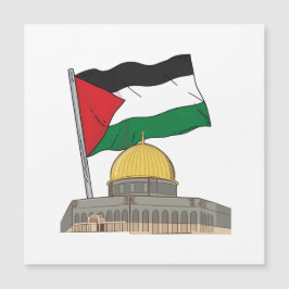 Bandera palestina sobre la Cúpula de la Mezquita d