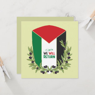 Bandera palestina y ramas de olivo