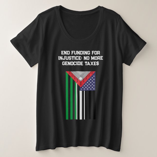 Bandera palestino-estadounidense - Detengan los ge (Anverso del diseño)