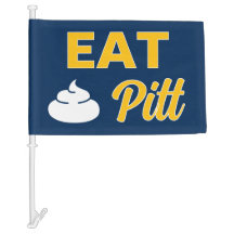 Bandera del coche WVU Come PITT - Azul