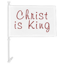 Cristo es Rey | Texto rojo sobre blanco